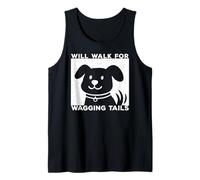 Will Walk for Wagging Tails - Design Grunge per Amanti dei Cani Canotta