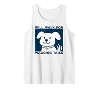Will Walk for Wagging Tails - Design Grunge per Amanti dei Cani Canotta