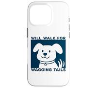 Will Walk for Wagging Tails - Design grunge per amanti dei cani Custodia per iPhone 16 Pro