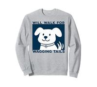 Will Walk for Wagging Tails - Design Grunge per Amanti dei Cani Felpa