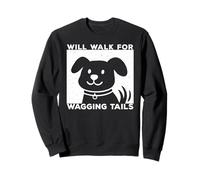 Will Walk for Wagging Tails - Design Grunge per Amanti dei Cani Felpa