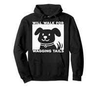 Will Walk for Wagging Tails - Design Grunge per Amanti dei Cani Felpa con Cappuccio