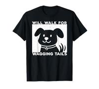Will Walk for Wagging Tails - Design Grunge per Amanti dei Cani Maglietta