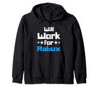 Will Work for Robux Funny Gaming Kids Felpa con Cappuccio
