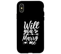 Will You Marry Me Freccia Cuore Fidanzamento Sposi Corrispondenza Custodia per iPhone X/XS