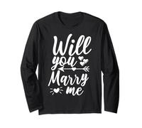 Will You Marry Me Freccia Cuore Fidanzamento Sposi Corrispondenza Maglia a Manica