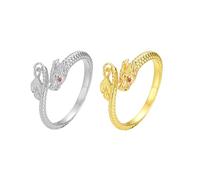 WiLLab Anello portafortuna Qiankun della coda del drago, Anello aperto regolabile per donna e uomo, Anello amuleto di buona fortuna (One Size,A+B)