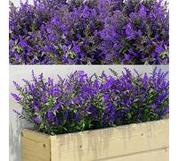 WILLBOND 12 Pacchetti Cespugli di Lavanda Artificiale Falsi Fiori Lavanda Verdura Artificiale Piante Resistente UV per Arrangiamento Floreale Centro Tavolo (Viola)