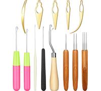 WILLBOND 13 Pezzi Strumento Dreadlocks Set Includono 5 Pezzi Aghi per Uncinetto a Gancio, 3 Pezzi Uncinetto Dreadlock e 5 Pezzi Blocco di Estensioni di Capelli per Locs, Sisterlocks, Capelli Easyloc