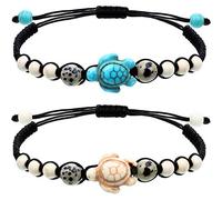 WILLBOND 2 Pezzi Regalo Braccialetto Abbinato a Distanza Promettere Amicizia a Mano per Miglior Amico Coppia Amante Ragazze Braccialetti Cordino Regolabile con 1 Carta di Auguri, One Size, Metallo,