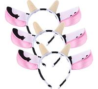 WILLBOND 3 Pezzi Fascia per Mucca Fascia per Orecchie da Cosplay Accessorio per Costume da Ragazza Adulti (Mucca)
