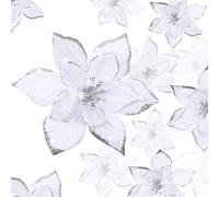 WILLBOND 36 fiori finti di stella di Natale glitterati di 3 dimensioni diverse, ideali come decorazioni per albero di Natale, Natale, capodanno, casa, esterni (bianco, 7,6/10/15 cm)