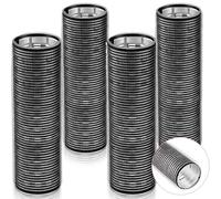 WILLBOND 4 bigodini per capelli lunghi per frangia, bigodini con nucleo in alluminio, termici, auto-aderenti, per capelli lunghi e medi, per acconciature da donna (10,4 x 3,2 cm, nero)