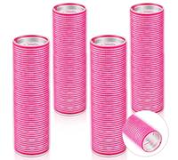 WILLBOND 4 bigodini per capelli lunghi per frangia, bigodini con nucleo in alluminio, termici, per capelli lunghi e medi, per acconciature da donna (10,4 x 3,2 cm, rosso rosa)