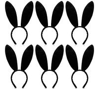 WILLBOND 6 Pezzi Cerchietto di Orecchio di Coniglio Coniglietto Carino in Peluche per Costume da Tutte Età Festa di Cosplay Halloween Natale