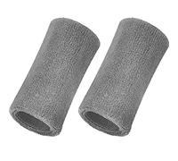 WILLBOND 6 pollici Polso Fascia Saldatura Sport Polsi Elastico Braccialetto di Cotone Atletico per Sport, 2 Set (Grigio)