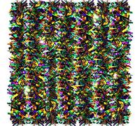 WILLBOND Ghirlande di orpelli di Mardi Gras da 52,5 piedi con glitter di colore misto orpelli metallizzati grossi e luccicanti per decorazioni per feste di Mardi Gras, oro, verde e viola misti