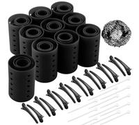 WILLBOND Il set di 141 bigodini per capelli include 60 bigodini in plastica (giallo, 6 misure)