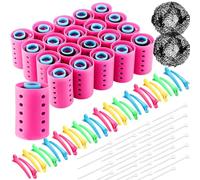 WILLBOND Set di 282 bigodini per capelli, include bigodini in plastica con forcine e clip (multicolore)