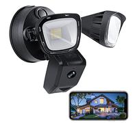 Willcrew Luci di Sicurezza 3000LM HD Floodlight Cam, Faretto LED da Esterno con Sistema di Comunicazione Bidirezionale, Faretti Proiettore di Sicurezza a LED, Sensore di Movimento, Allarme Acustico