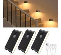 WILLED Luce con Sensore di Movimento da Interno, Caricabile USB Luce Notturna Bambini con 3 Modalità (Auto/ON/OFF), per Armadietto, Scale, Cucina, Corridoi, Camera e Bagno, 6 Pezzi.