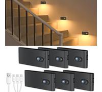 WILLED Luce Notturna Bambini Ricaricabile, 6 Pezzi Luce con Sensore di Movimento da Interno, Luz Notturna a Magnete Incorporato per Armadietto, Scale, Cucina, Corridoi, Camera e Bagno