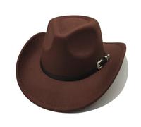 Willheoy Cappello da Cowboy a Tesa Larga Occidentale Western Australia Grande Bordo Unisex Uomo e Donna in Feltro Vintage (IT, Numero, 56, 58, Marrone 2#)