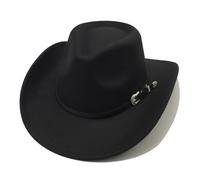 Willheoy Cappello da Cowboy a Tesa Larga Occidentale Western Australia Grande Bordo Unisex Uomo e Donna in Feltro Vintage (IT, Numero, 56, 58, Nero 2#)