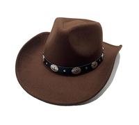 Willheoy Cappello da Cowboy a Tesa Larga Occidentale Western Australia Grande Bordo Unisex Uomo e Donna in Feltro Vintage