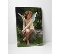 William-Adolphe Bouguereau Amour à l'affût Stampa Hd su Tela Vernice Pennellate