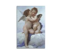 William Adolphe Bouguereau (Cupido e Psiche (2)) Stampa artistica da parete su tela, stampa moderna, decorazione per la casa per camera da letto, 40 x 60 cm