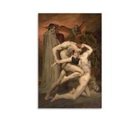 William-Adolphe Bouguereau - Dante e Virgilio (Dante et Virgile), poster artistico su tela, decorazione da parete, poster decorativo moderno per la casa, 60 x 90 cm