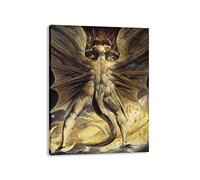 William Blake Stampe su Tela Famoso Quadro Il Drago Rosso e la Donna vestita di Sole Riproduzione Simbolismo Arte Murale per la Decorazione della Camera 40x52cm Non incorniciato