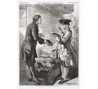 William Hutton vende a un cliente un libro fuori dal suo negozio di Birmingham. William Hutton 1723 - 1815. poeta storico inglese e scrittore di viaggi. Fu il primo importante storico della città di