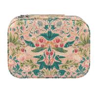 William Morris At Home Portagioie da viaggio con chiusura a zip, organizer compatto per anelli, orecchini e collane, multi-scomparto, vegano, regalo di bellezza per lei
