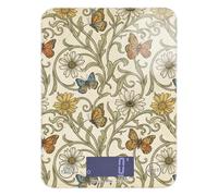 William Morris - Bilancia da cucina con margherite e farfalle, con display LCD, per alimenti, 5 kg/5 g, con 4 unità per cucinare báscula para cocina