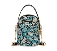 William Morris - Borsa a tracolla alla moda con motivo floreale, con tasche multiple, da donna, per viaggiare
