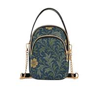 William Morris - Borsa a tracolla da donna con motivo giallo, con tasche multiple, per viaggi