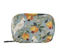 William Morris - Borsa per medicinali con pappagallo e melograno, con scomparti staccabili, pratica custodia con cerniera