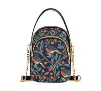 William Morris Design Bird blu scuro alla moda piccole borse a tracolla con multi tasche borsa per la festa della mamma
