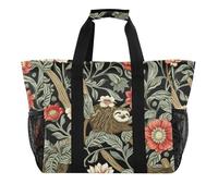 William Morris Design Bradipo Utility Bag pieghevole con tasche con manici borsa da spiaggia, William Morris Design Bradipo, 1 size, Moda