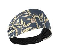 William Morris, fascia elastica per il sudore, con squalo floreale, per yoga, atletica, sport, make up escursionismo
