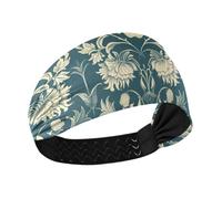 William Morris, fascia elastica per il sudore da donna, con teschio, color foglia di tè, antiscivolo, per escursionismo, pallavolo, make up e sport atletici