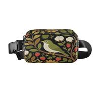 William Morris - Marsupio a tracolla alla moda con fragole e uccellini, per donne, uomini, adolescenti, impermeabile, con cinghia regolabile, per ciclismo, escursionismo, palestra