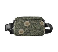William Morris - Marsupio a tracolla alla moda con motivo margherite, per donne e uomini, con tracolla regolabile, per allenamento, corsa, escursionismo
