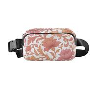 William_morris - Marsupio a tracolla per donne e uomini, stile retrò, con fiori arancioni, con cinghia regolabile, per viaggi, vacanze, corsa