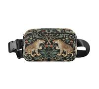 William Morris - Marsupio con motivo leopardato alla moda, per uomo e donna, grande capacità, con cinghia regolabile, per viaggi, corsa, escursionismo