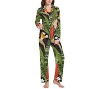 William Morris - Pigiama da donna con risvolto, con rosa gialla, William Morris Rosa Gialla, Small
