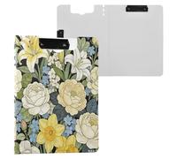 William Morris, portablocco pieghevole con giglio giallo Narciso, formato A4, orizzontali e verticali, doppia clip, con copertina