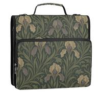 William Morris - Raccoglitore a 3 anelli, 3,8 cm, con cerniera e tracolla e manico, include una tasca con cerniera, adatta per le scuole secondarie